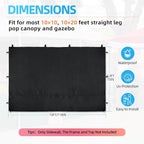 Joramoy Instant Canopy Sunwall 10×10 for Pop Up Canopy, Waterproof, UV Protection Canopy Sidewall, 1 Pack Straight Leg Canopy Side Panels Only（10×10, Black)