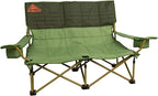 Kelty Low Loveseat Oversized 2-Person Heavy Duty Folding Camp Chair, Double Seat for Soccer Games, Tailgating, Beach Days (Low Height/Dill)