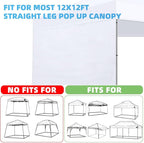Joramoy Canopy Tent Sidewalls for 12×12 Pop Up Canopy, Instant Canopy SunWall with Waterproof and UV Protection Layer, Straight Leg Canopy Shade Wall, 1 Pack Sidewall Only(White), WB1212-White