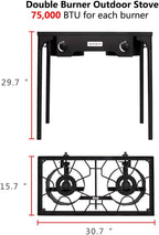 ROVSUN 2/3 Burner Outdoor Propane Gas Stove High Pressure Stand Cooker for Backyard Cooking Camping Home Brewing Canning Turkey Frying, 20 PSI CSA Listed Regulator
