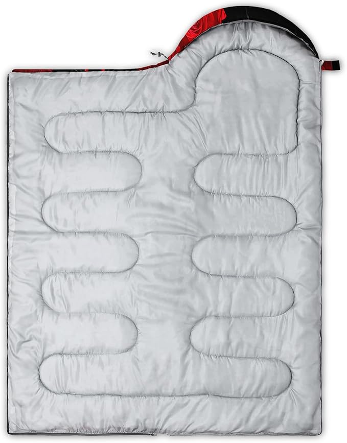 QOOMO Camping Sleeping Bags,3 Season Warm & Cool Weather,Lightweight,Waterproof Sleeping Bags for Adults & Kids,Traveling,and Outdoors,Camping Gear Equipment