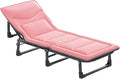 Folding Bed with Mattress Queen 3 in 1 Folding Camping Cot Bed 4 Positions Adjustable Patio Chaise Lounge Chair for Bedroom Pool Patio,B-190 * 75 * 30cm