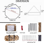 Backpacking Yurts Tent-Lightweight 4 Season Tents with Stove Jack, 1-3 Person Waterproof Hot Tent for Camping, Hiking, Outdoor Hunting, 6.6LB/10.5FT