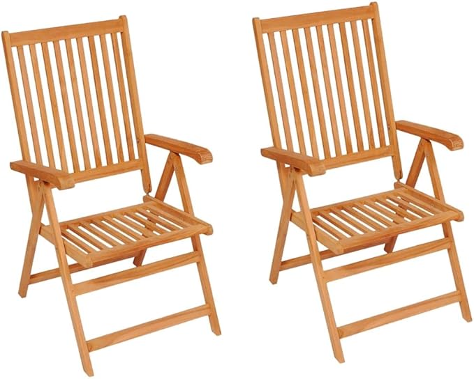 Patio Chairs 2 pcs,Outdoor Folding Chair,Lounge Chair,Portable Camping Chair,Tanning Chairs for Outside,Garden Chair,for Outdoor Patio, Campsite, or Yard, with Cream Cushions Solid Teak Wood