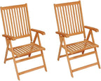 Patio Chairs 2 pcs,Outdoor Folding Chair,Lounge Chair,Portable Camping Chair,Tanning Chairs for Outside,Garden Chair,for Outdoor Patio, Campsite, or Yard, with Cream Cushions Solid Teak Wood