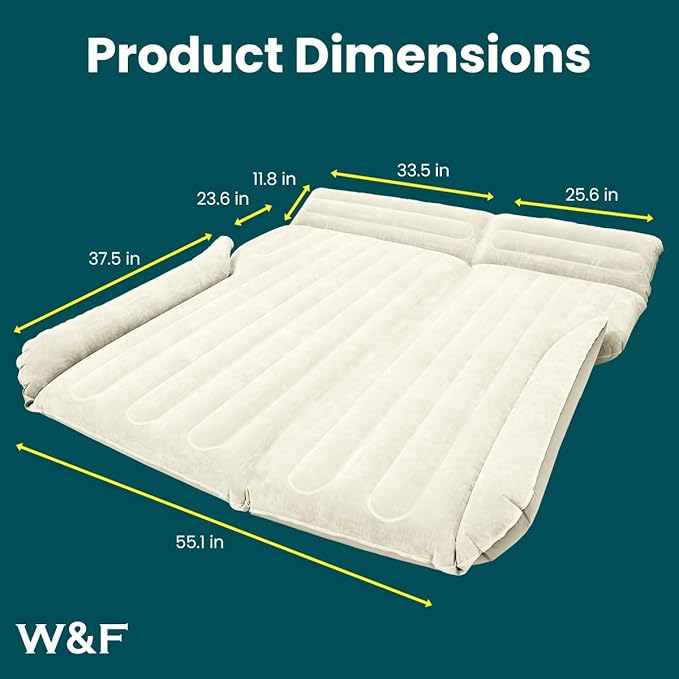 WEY&FLY Extra Tough SUV Mattress - Enhanced Air Mattress, Ultra-Thick & Comfortable, Suitable for Camping, Sleeping & Travel, Includes Pump