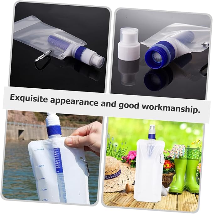 Folding Water Bag with Built Filter for Camping and Hiking Lightweight Portable Water Pouch for Outdoor Recreation and Daily Use Large Capacity Reusable Water Container