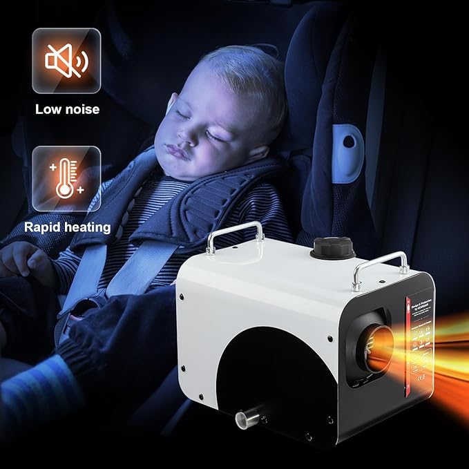 8KW Diesel Heater, Portable Diesel Air Heater All in One 110V/12/24V with App Control, Remote Control and Display Screen,Fast Heating Horizontal Diesel Heater for Campers RV Trailer Garage Home Tent