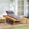 Sun Lounger with Dark Gray Cushion and Pillow Solid Wood Acaciatanning Chair Camping Chairs Patio Chairs Recliner chairSuitable for Gardens, courtyards