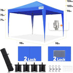 Quictent Privacy 8x8 Pop up Canopy Tent with Sidewalls and Roll-up Ventilated Windows, One Person Easy Setup, Outdoor Commercial Gazebo Shelter Enclosed Waterproof, Bonus 4 Sandbags