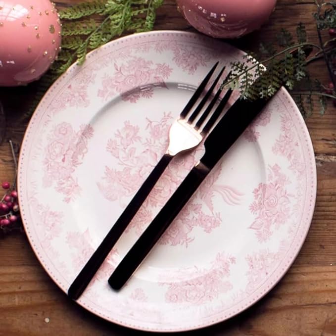 Camping Plates Exquisite Ceramic Dinner Plate, Flat, Western Food Tableware, Gift Collection Decorative Plate
