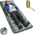 Sleeping Pad, 6 Inch Velvet Sleeping Mat Camping Self Inflating Sleeping Pad for Camping Built-in Foot Pump, Compact Ultralight Sleeping Pad Backpacking for Travel Hiking Tent Outdoor Camp Gear