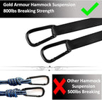 Gold Armour Camping Hammock - XL Double Hammock Portable Hammock Camping Accessories Gear for Outdoor Indoor with Tree Straps, USA Based Brand (Purple and Orange)
