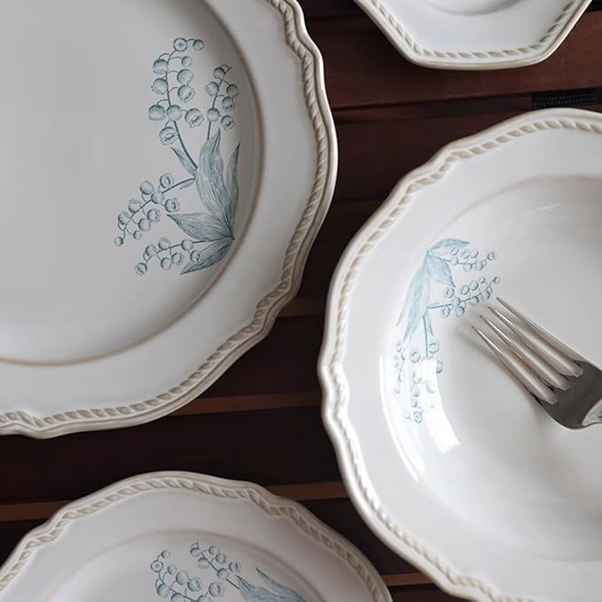 Camping Plates Retro High-end Ceramic Dinner Plates, Home Dining, Dishes, Tableware Decorative Plate