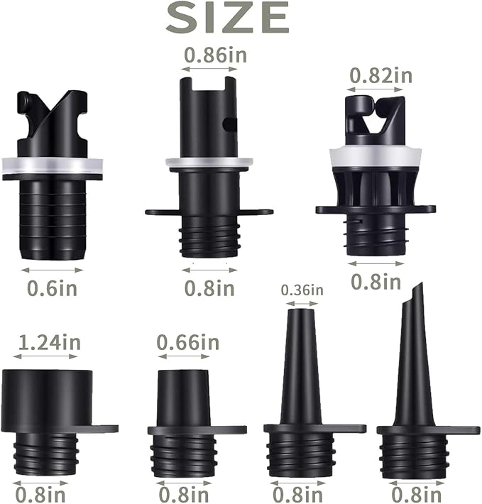 Inflatable Hose,Air Pump Adapter for Inflatables,Air Pump Hose,Air Pump Attachments,Sup Pump Hose Replacement,Sup Air Pump Hose with 7 Nozzles for Inflatable Paddleboard, Boat, Tent, Pool