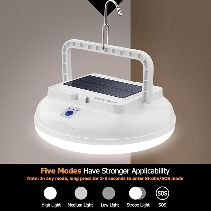 USB Solar Camping Light with Remote Control - Portable Camping Lantern Hanging Waterproof Tent Light Outdoor Lamp for Camping, Canopy, Hurricane Emergency, Power Outages (126 Piece LED)