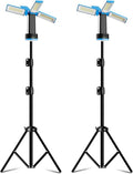 10400mAh Rechargeable Camping Light with Stand, Portable Work Light with 4 LED Lamp Heads 6000K, Magnetic Work Light Camping Essentials Gear Emergency Flashlight with Detachable Tripod 2Pack