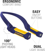 EZRED Bright NP20 Anywear Neck Light for Hands-Free Lighting, Blue and Yellow, Perfect Light for Mechanics, Camping, Hunting, DIY Projects, Reading