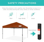 Best Choice Products 10x10ft Pop Up Canopy Tent, Outdoor Shade, 1 Person 1 Minute Set Up, Carry Case, 4 Weight Bags - Rust