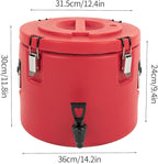 Insulated Beverage Cooler, 5 Gallon Commercial Cold Hot Drink Dispenser, Thermal Container with 304 Stainless Steel Interior Spout, Portable Cooler for Camping Parties Outdoors (Red)