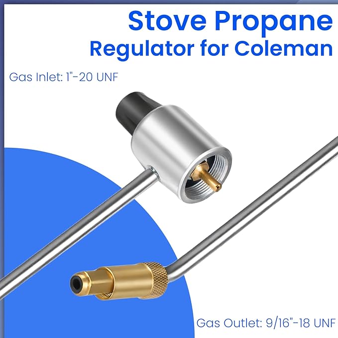Zookpr 5430 Gas Stove Pressure Regulator Compatible with Coleman, Camp Chef, Fold N Go and Stansport Stoves, Propane Regulator Tube Replacement for 1LB Propane Cylinder, Maintain Stable Gas Pressure