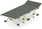 CHICIRIS Folding Camping Cots Portable Sleeping Cot Lightweight Camping Beds for Outdoor Living Rooms, Steel Navy Blue 190 * 67 * 30cm (Dark Green)