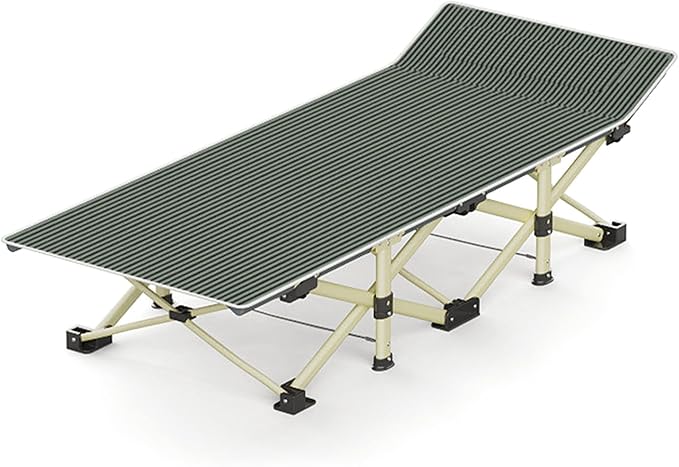 CHICIRIS Folding Camping Cots Portable Sleeping Cot Lightweight Camping Beds for Outdoor Living Rooms, Steel Navy Blue 190 * 67 * 30cm (Dark Green)