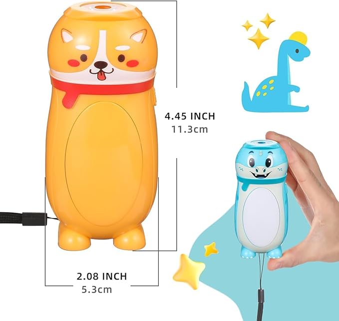 2 Pack Small Mini LED Flashlights for Kids Girls Boys Toddlers- Cute Small Animal Flashlight - 2 in 1 Camping Lantern Flashlight Party Favors Halloween Gifts Stocking Stuffers