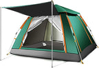 Outdoor Foldable Automatic Tent, 3-4 People Beach Rainproof and Quick-Opening Tent, Thick Rainproof Tent, Foldable Outdoor Camping Tent, Portable Family Tent