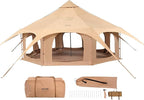 VEVOR Canvas Tent Bell, Yurt 4 Seasons for Camping with Stove Jack, Breathable Holds up to 4 People, Family Camping Outdoor Hunting Party