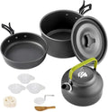 Compatible for Camping Cooking Set Cookware Travel Tableware Outdoor Picnic Teapot for 2-3 Peaple Non-Stick Pots Assorted Sets