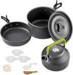 Compatible for Camping Cooking Set Cookware Travel Tableware Outdoor Picnic Teapot for 2-3 Peaple Non-Stick Pots Assorted Sets