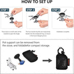 Widesea Portable Camping Stove with Canister Stand & 4 Detachable Legs Mini 3300W Power Backpacking Stove with Electronic Ignition Ultralight Compact for Outdoor Cooking, Hiking, Picnics