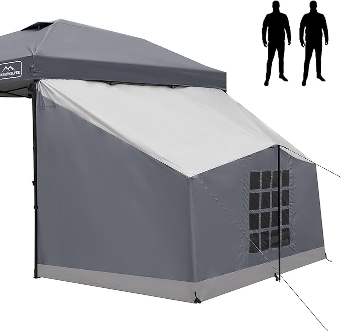 KAMPKEEPER 2 Person Canopy Side Tent, Camping Tent for 10x10 Canopies, Easy Up Cube Tents Gazebo Room with Mesh Window for Camping, Storage, Events(Canopy Not Included)