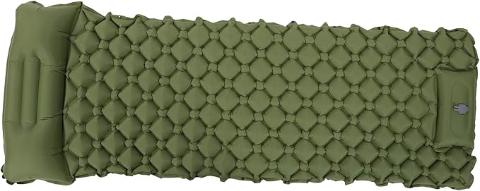 Alvinlite Sleeping Pad Air Mattress Inflatable Cushion Inflatable Camping Cushion Air Cushion Design for Traveling and Hiking(ArmyGreen)