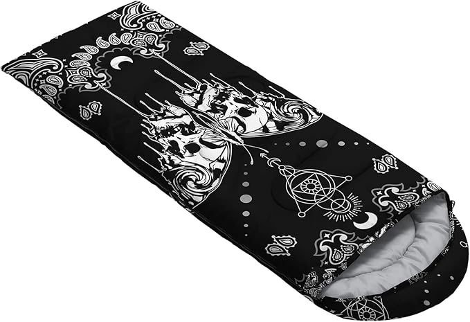 HOSIMA Butterfly Sleeping Bags for Adults and Kids for Camping,Black Gothic Ultralight Sleeping Bag for Cold Weather Summer.