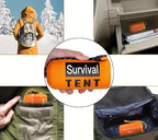Survival Tent Kit - All-Weather Protection for Camping, Hiking & Survival - Includes Emergency Whistle, Paracord, Blanket, Tube Tent