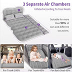 SUV Air Mattress - Thickened and Double Air Mattress Sided Flocking Travel Inflatable Car Mattress Bed with Electric Air Pump and 2 Pillows, Car Sleeping Bed for Home Outdoor and Travel
