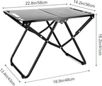 Tactical Camping Table, Collapsible Table Lightweight with Carry Bag, Durable Carbon Steel Outdoor Picnic Table for Camping, Travel expeditions, Hiking, Picnics, BBQs & Beach Trips - Black