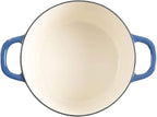 Crock-Pot Artisan 7-Quart Round Enameled Cast Iron Dutch Oven – Sapphire Blue, Durable Heavy-Duty Cookware for Slow Cooking, Baking, Roasting with Lid