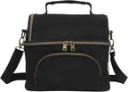 Waxed Canvas Lunch Cooler Bag for Men, Insulated Lunch Box with Two Compartment, Small Soft Cooler Lunch Bags with 2 Ice-Packs, 10.5L Leakproof Lunchbox for Work, Camping, Beach and Road Trips