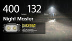 Nitecore NU25 MCT UL 400 Lumens Ultra Lightweight Headlamp, USB-C Rechargeable Sticker for Back Packing, Camping and Running