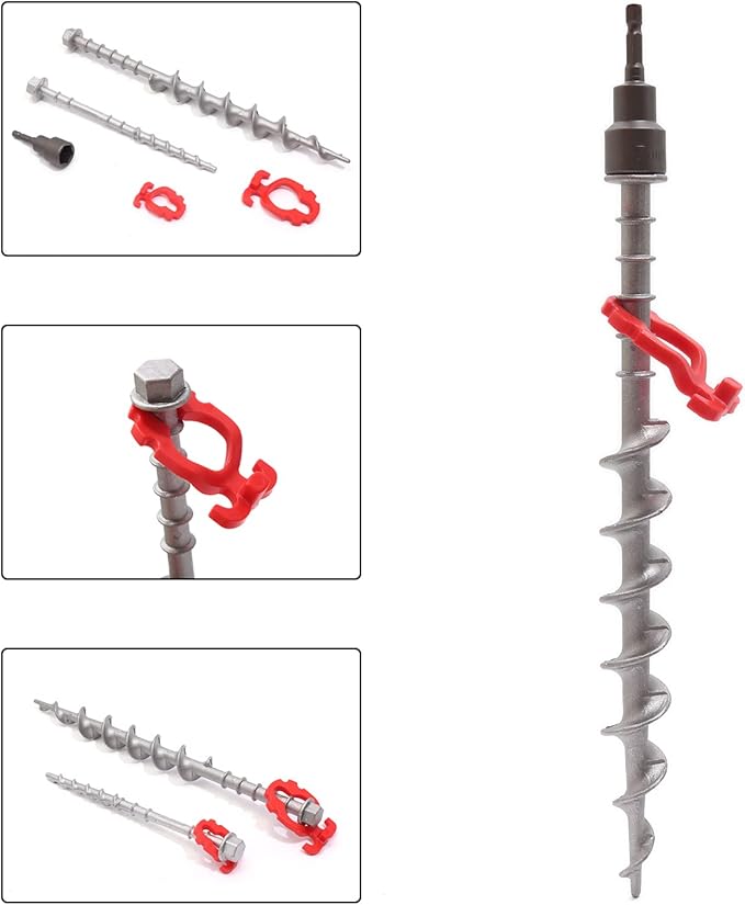 12 Pcs Aluminum Ground Anchors, Non-Rust Cast Tent Stakes Heavy Duty Metal Tent Stakes Pegs Ideal for Tents, Canopies, Sheds, Car Ports, Swing Sets Outdoors