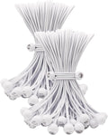 Bungee Cord with Ball 100 Pcs, 10 Inch Bungees Balls Heavy Duty Outdoor Tent Accessories for Camping Tarp, Canopy and Fixings (White)
