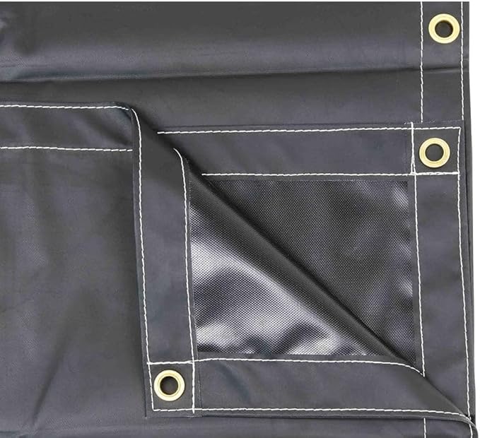 Mytee Products (2 Pack) 6' x 8' Heavy Duty Black 18oz Vinyl Utility Tarp Waterproof, Multipurpose, Cars, Boats, Campers, Pool Cover, Tent
