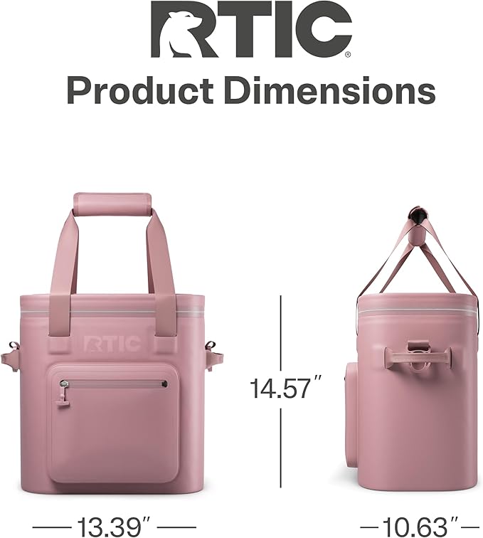 RTIC 20 Can Ultra-Tough Soft Cooler Pro, Insulated, Waterproof, Leak Proof, Portable Floating Bag for Beverage, Drink, Lunch, Outdoor, Beach, Car,Camping, Picnic, Fishing, Boat