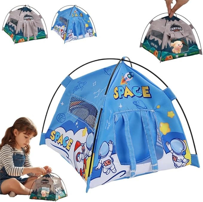 Miniature Cute Tent,1:12 Scale Miniature Camping Tent, 6.7 Inch Realistic Doll House Tents,Handmade Mini Tents for Diorama Displays,Photography Props,Birthday Gift Decor