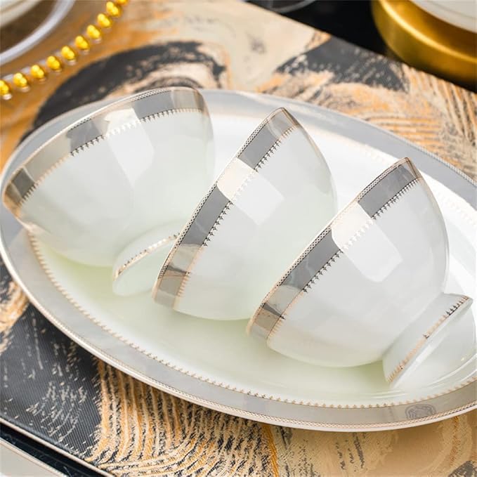 60 Piece Europe Bone China Tableware Sets Sushi Dishes Food Bowl Spoon Ramen Plates Dinner Set Utensils for Kitchen Accessories