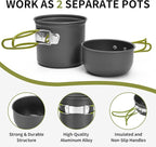 aiGear 8pcs Camping Cookware Mess Kit, Camping Pot and Pan Set with Mini Backpacking Stove, Stainless Steel Cup, Spork and Tank Bracket, Cooking Gear for Hiking Camping Outdoor Picnic