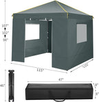 COBIZI 10x10 Pop Up Canopy Tent with 4 Sidewalls and Mesh Windows 2.0, Waterproof Commercial Instant Gazebo Outdoor Tents for Party/Exhibition/Picnic with Carry Bag,4 Stakes & Ropes (Gray)